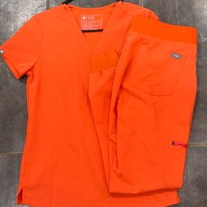 Figs Vibrant Orange Scrub Ensemble